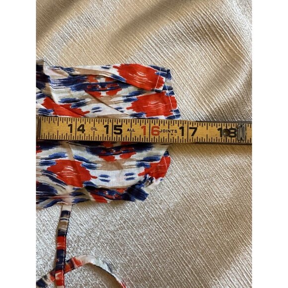 Beach Lunch Lounge A PEA IN THE POD‎ Orange White Blue Geometric Top Boho Smal - Picture 6 of 11